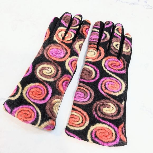 Vibrant Yarn Swirl Tech Gloves Dark Charcoal Gray OSFM - Picture 1 of 5